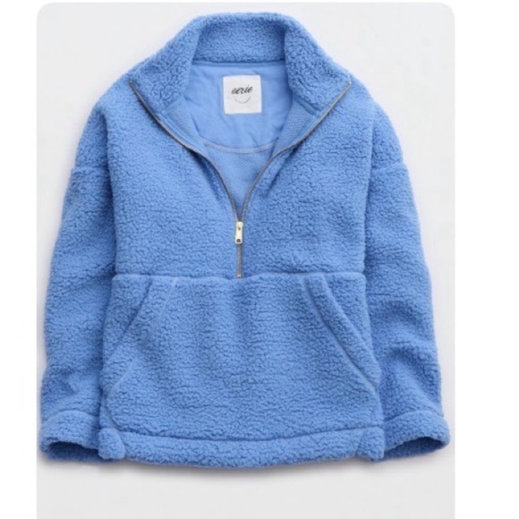 aerie Jackets & Blazers - Aerie Cozy Blue Sherpa Jacket